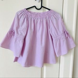 NWOT Zara Lavender Color Bell Sleeves Blouse Tops size XS